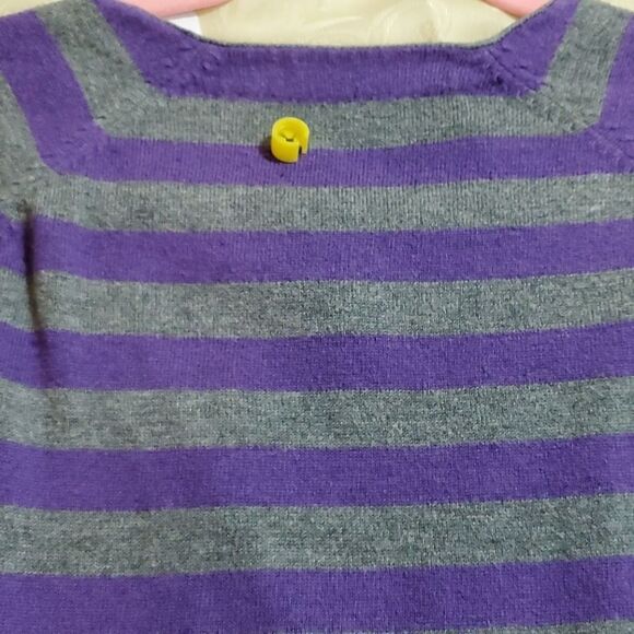 💚TNA Purple & Gray Stripe Long Sleeve Wool Blend Sweater w/Pockets Small - Picture 11 of 12